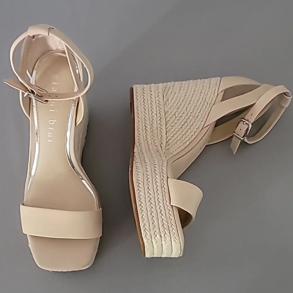 Gianni bini Safina Jute Platform Wedges Size 9.5